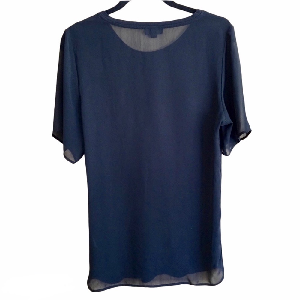 TopShop Sheer Transparent Back Basic Slim T-Shirt - Picture 2 of 16
